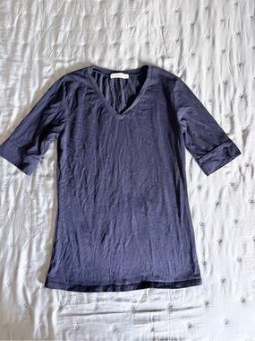 Active Basic Half Sleeve Navy V-Neck Tee